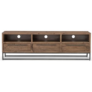 Meuble tv 3 tiroirs bois-métal marron -