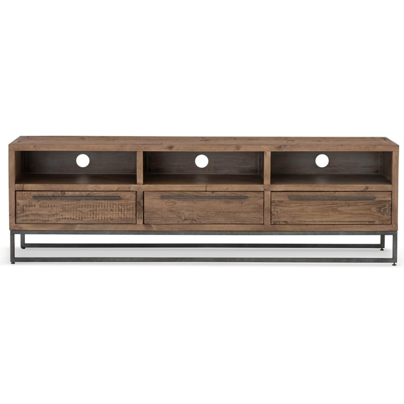 Meuble tv 3 tiroirs bois marron -