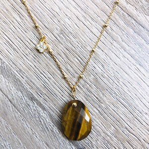 Collier alma œil de tigre or