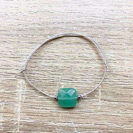 Bracelet cordon mia aventurine argent