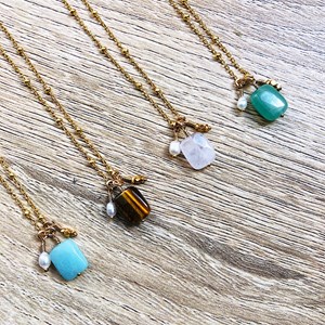 Collier clara aventurine or