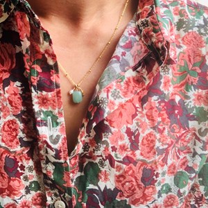 Collier clara aventurine or