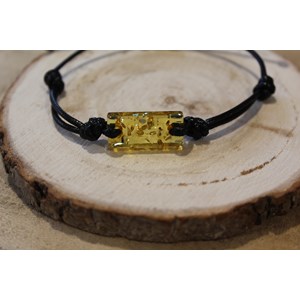 Bracelet en ambre citron et coton