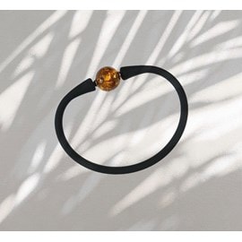 Bracelet élastique ambre cognac