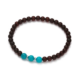 Bracelet ambre et turquoise reconstituée