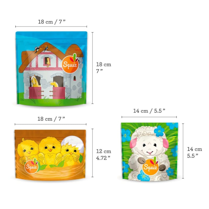 Sacs à goûter réutilisables petite ferme (Squiz) - Image 1