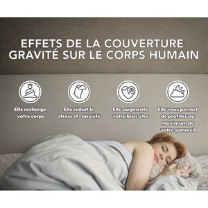 Couverture lestée gris 135x200 12kg