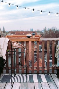 Balkonbar en bambou-balustrade en verre