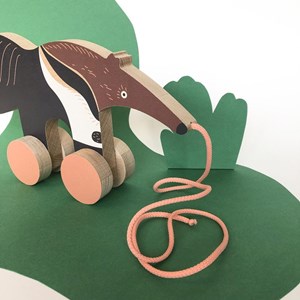 Jouet en bois à tirer animal le tamanoir