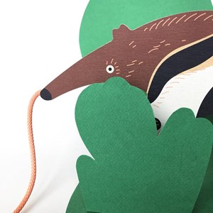 Jouet en bois à tirer animal le tamanoir