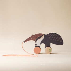 Jouet en bois à tirer animal le tamanoir
