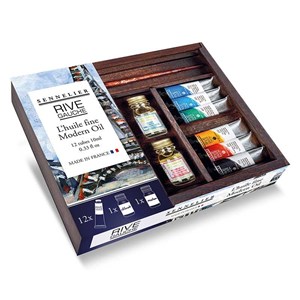 Coffret en bois peinture huile fine -