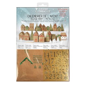 Calendrier de l'avent - village kraft