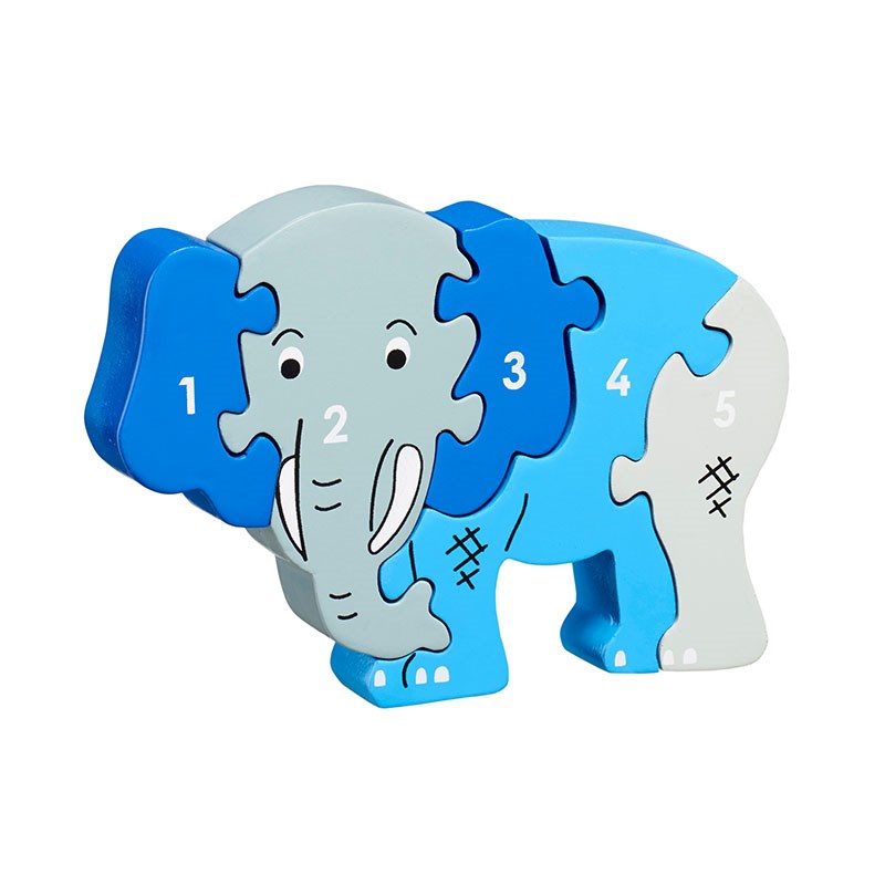 Puzzle chiffres 1 à 5 - éléphant