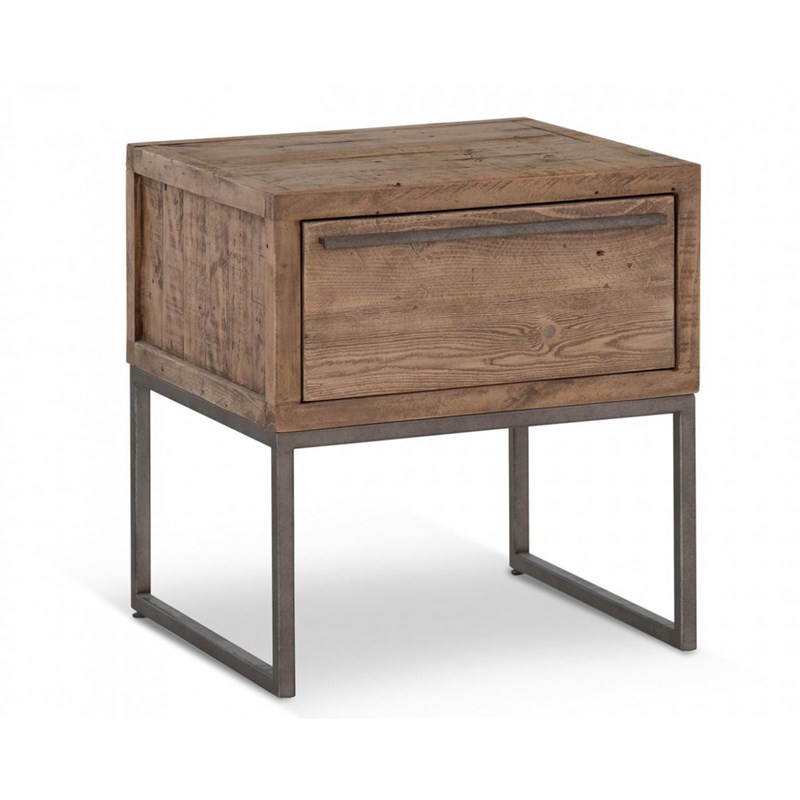 Table de chevet 1 tiroir bois marron -