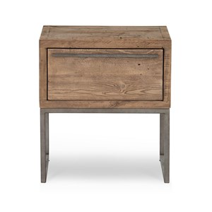 Table de chevet 1 tiroir bois-métal