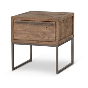 Table de chevet 1 tiroir bois-métal