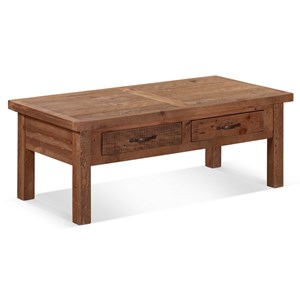 Table basse 2 tiroirs bois marron 120x60