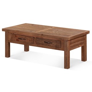 Table basse 2 tiroirs bois marron 120x60