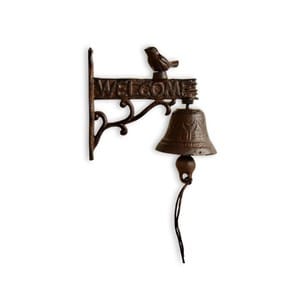 Cloche oiseau fonte marron