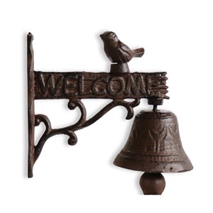 Cloche oiseau fonte fonte marron -