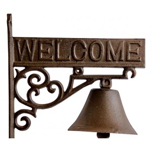 Cloche welcome fonte fonte marron -