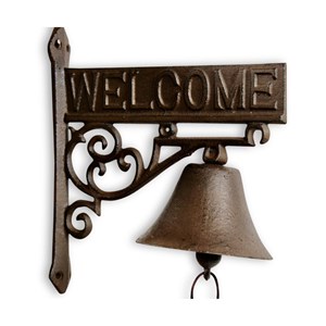 Cloche welcome fonte fonte marron -