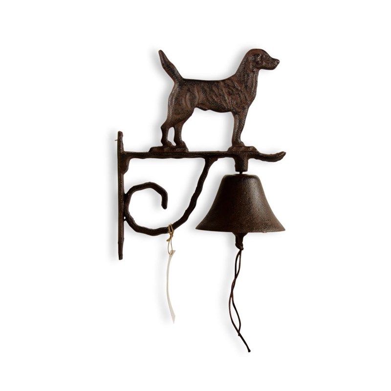 Cloche chien fonte fonte marron -