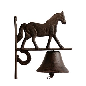 Cloche cheval fonte fonte marron -