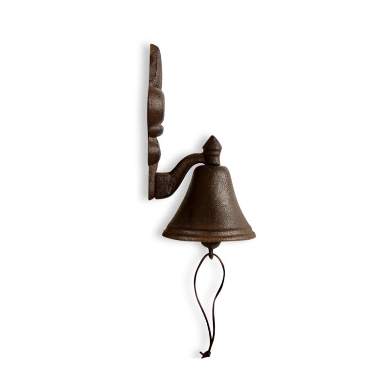 Cloche fleur de lys fonte fonte marron -