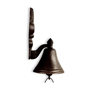 Cloche fleur de lys fonte fonte marron -