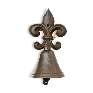 Cloche fleur de lys fonte fonte marron -