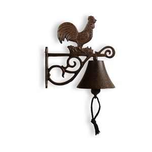 Cloche coq fonte fonte marron -