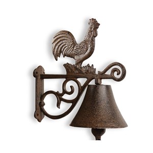 Cloche coq fonte fonte marron -