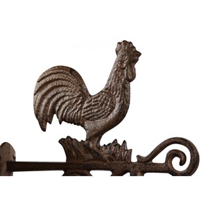 Cloche coq fonte fonte marron -