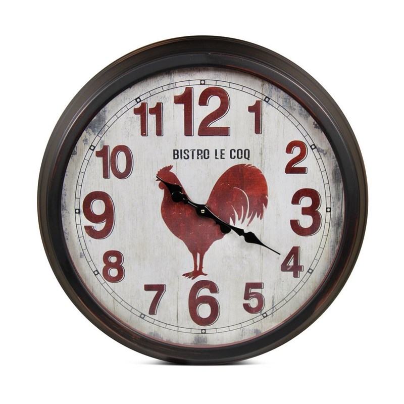 Décoration d'autrefois - Grande horloge ancienne murale bistro le