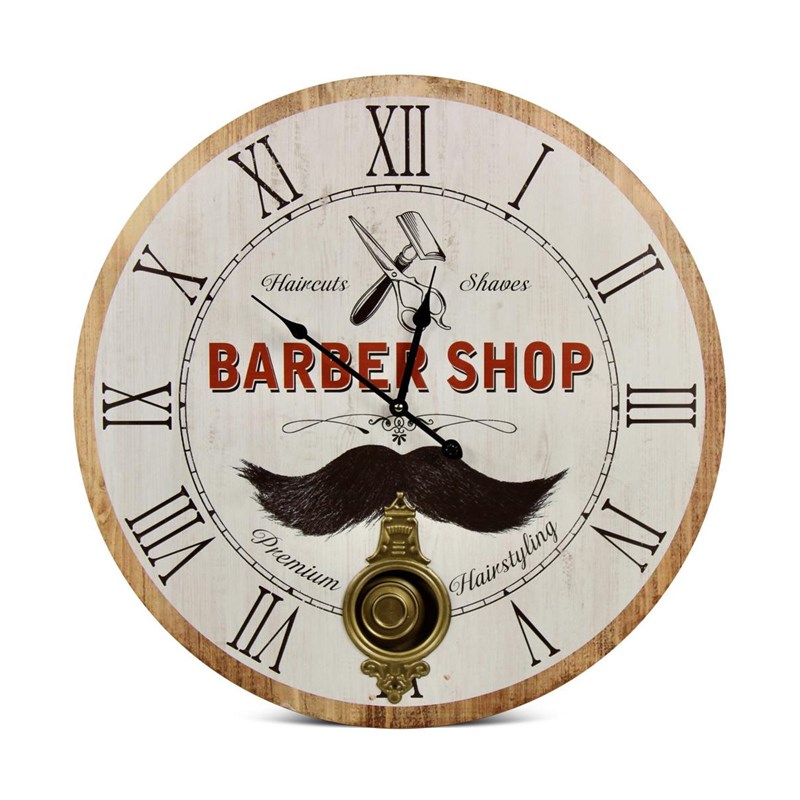 Décoration d'autrefois - Horloge ancienne balancier barber shop b