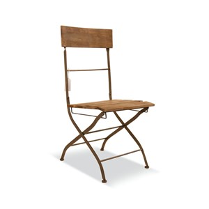 Chaise bois fer forgé marron 40x50.5x93.