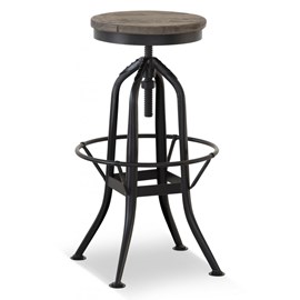 Chaise haute tabouret bois marron -