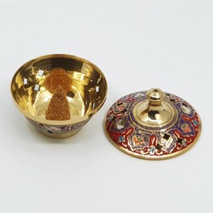 Encensoir bronze gravé - cônes & résines