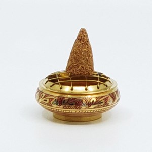 Petit encensoir bronze gravé avec grille