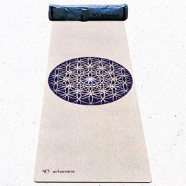 Tapis de yoga chanvre fleur de vie