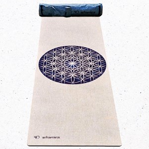 Tapis de yoga chanvre fleur de vie + sac