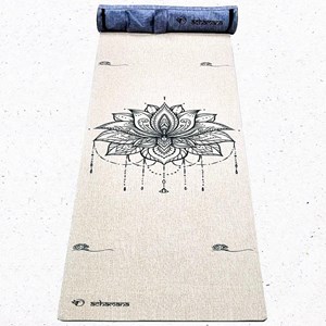 Tapis yoga chanvre fleur de lotus + sac