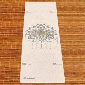 Tapis yoga chanvre fleur de lotus