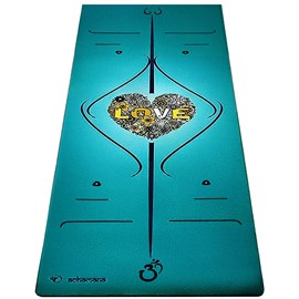 Tapis yoga marqueurs 3 plis vert + sac