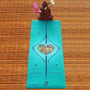 Tapis yoga marqueurs 3 plis vert + sac