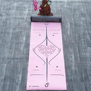 Tapis yoga marqueurs 3 plis rose + sac