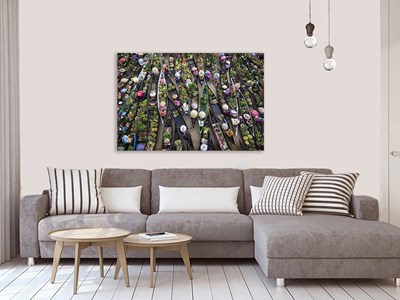 Tableau paysage marché flottant