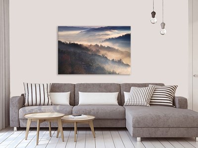 Tableau paysage brume magique